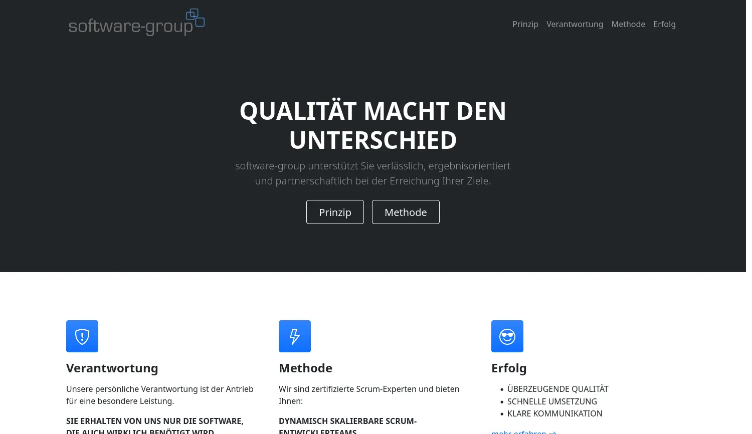 Website-Screenshot von SBB Software und Beratung