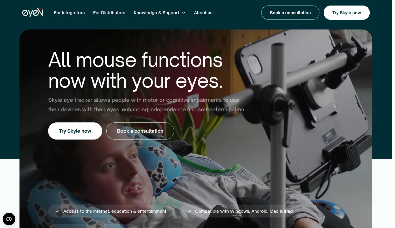 Website-Screenshot von eyeV