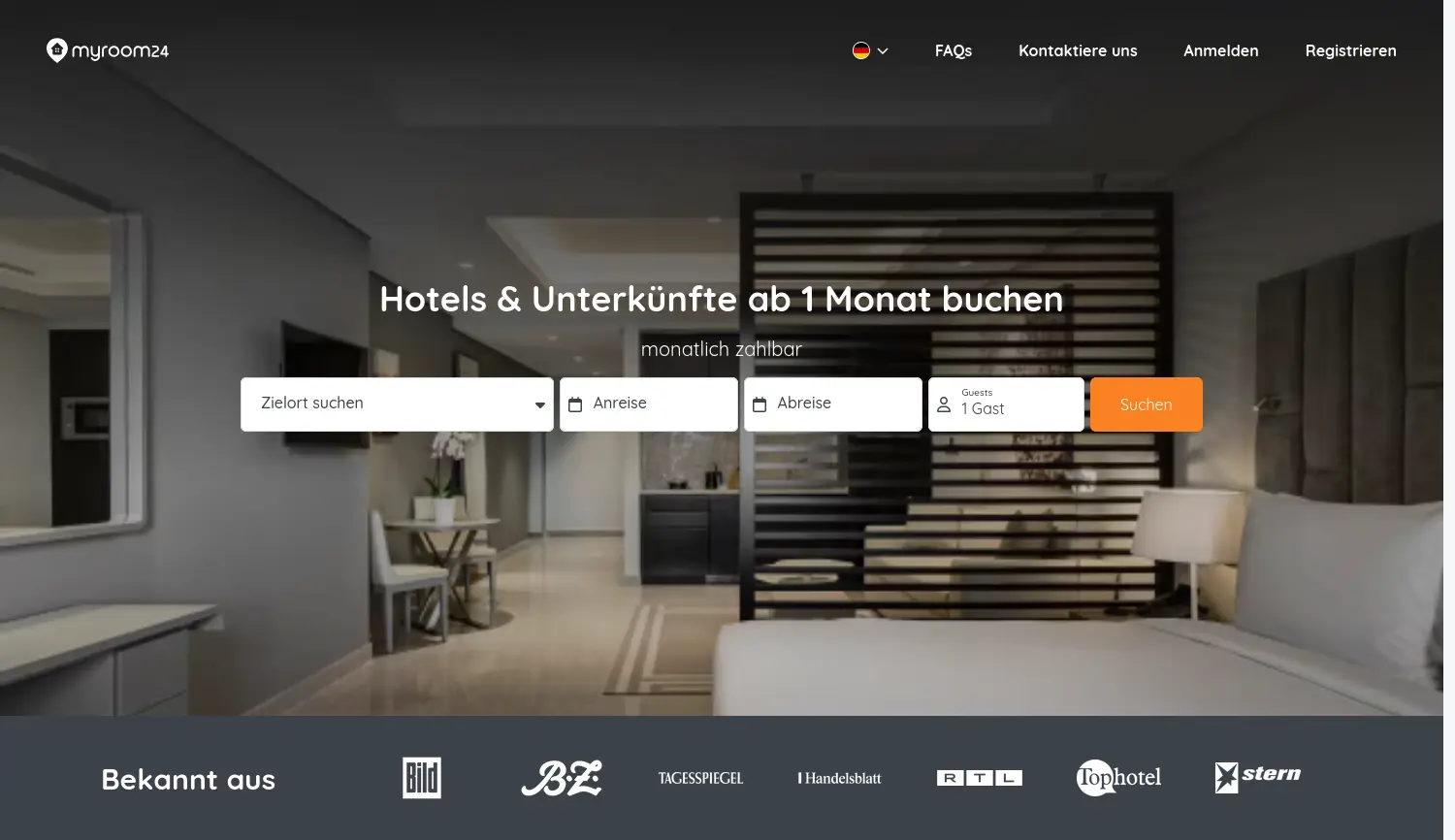 Website-Screenshot von Myroom24
