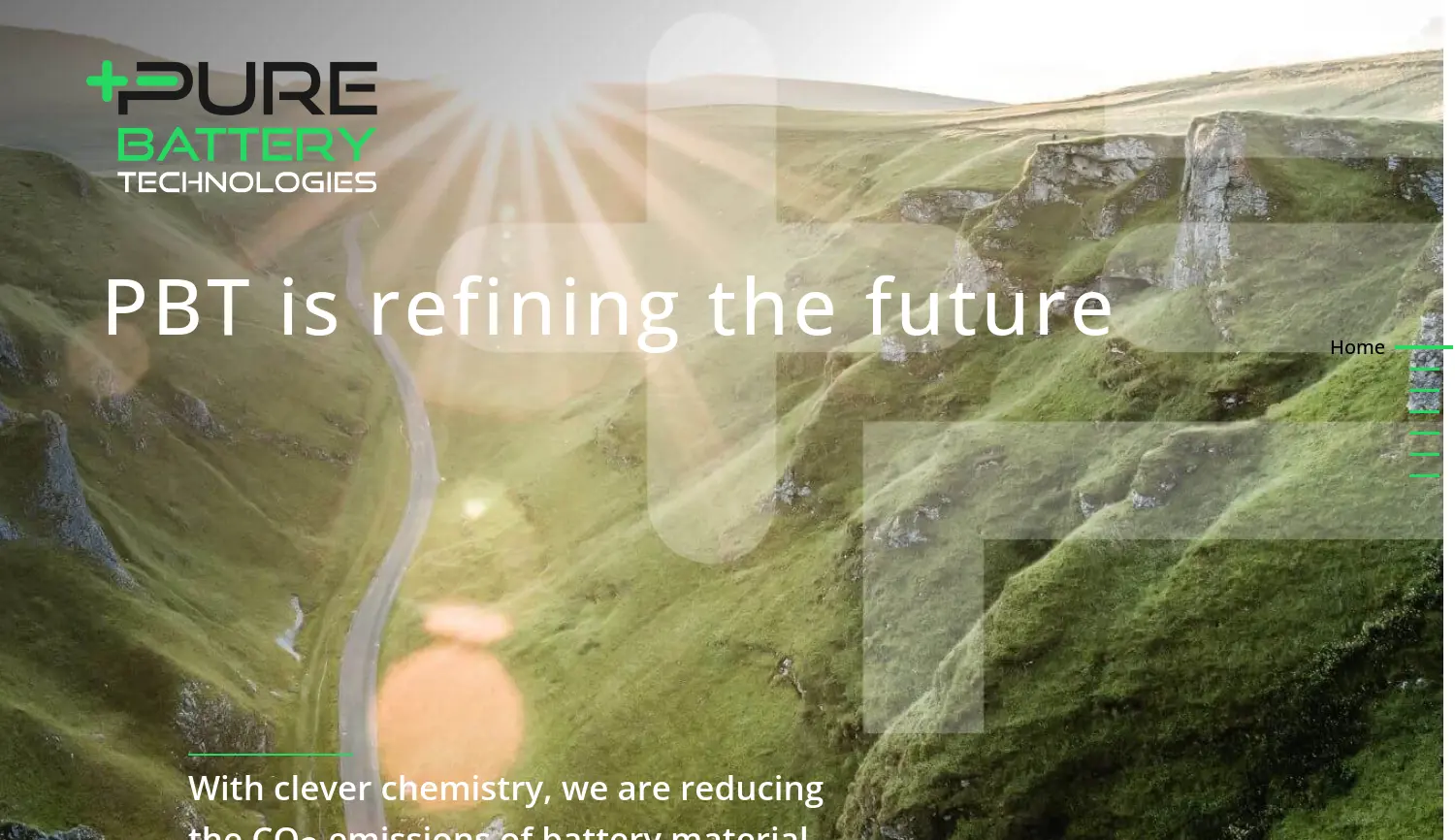 Website-Screenshot von Pure Battery Technologies Germany
