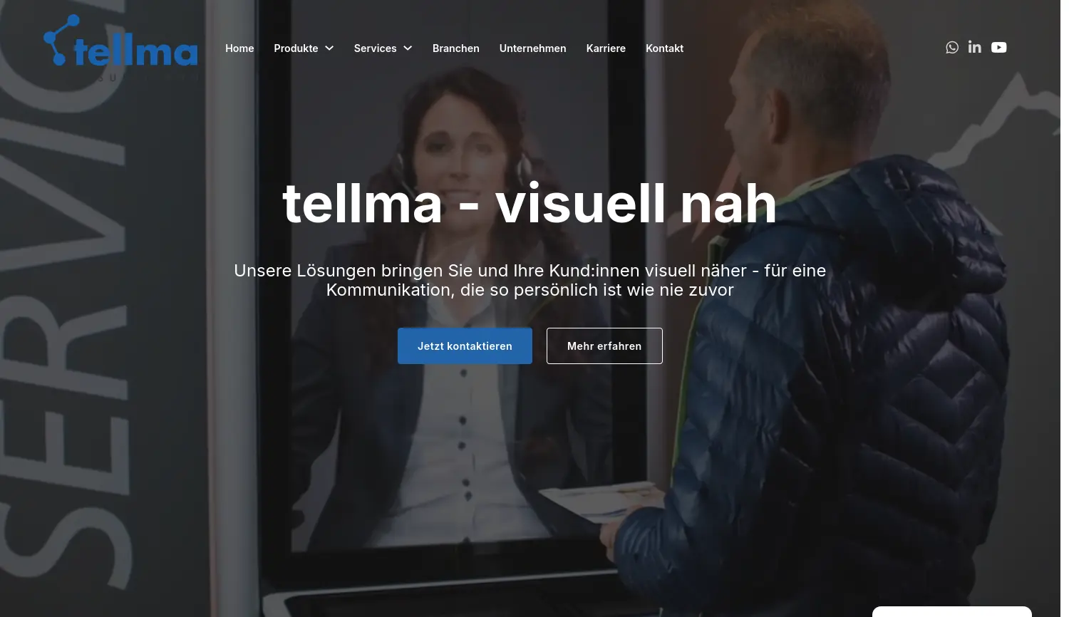 Website-Screenshot von tellma