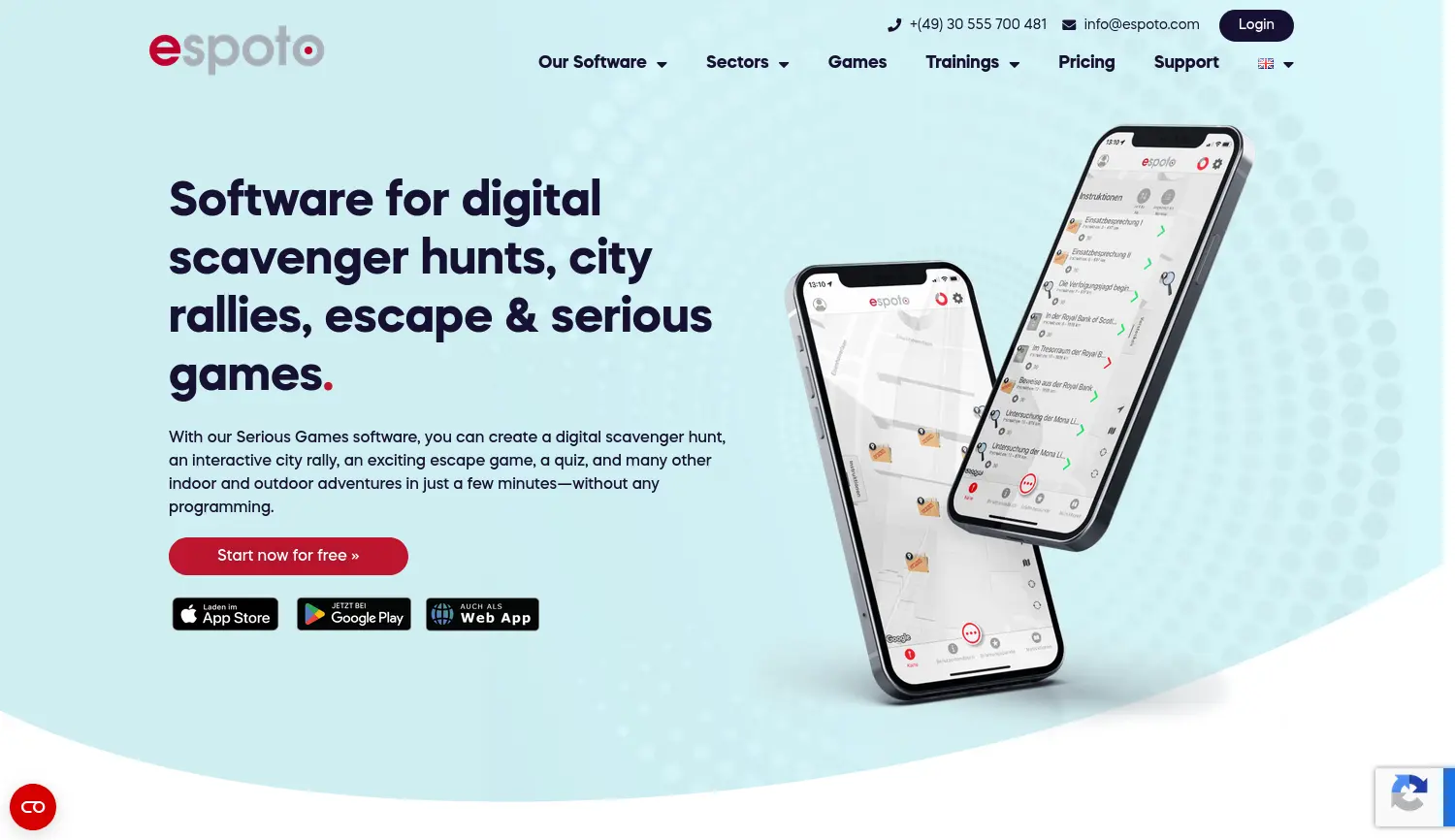 Website-Screenshot von espoto