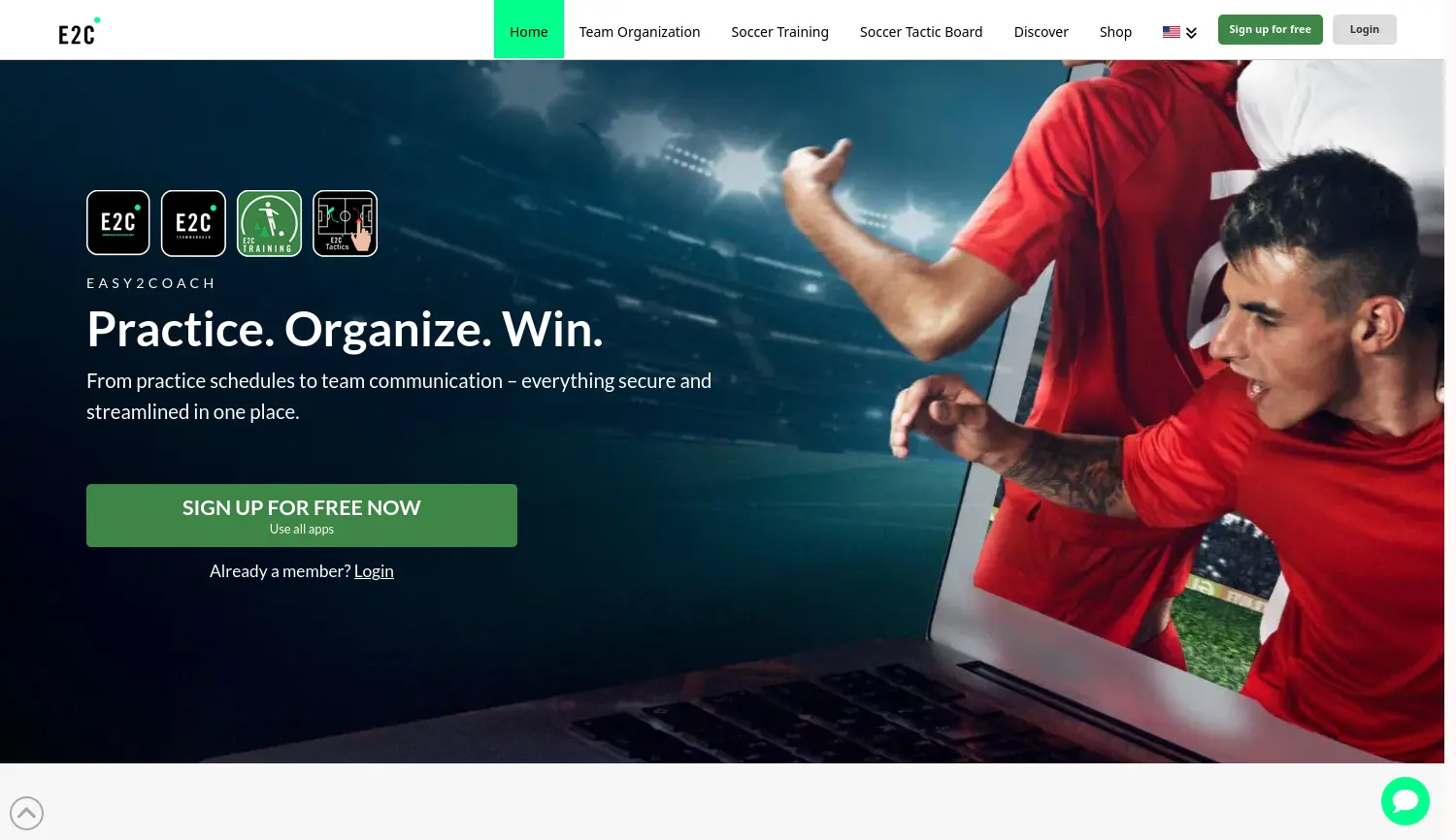 Website-Screenshot von easy2coach