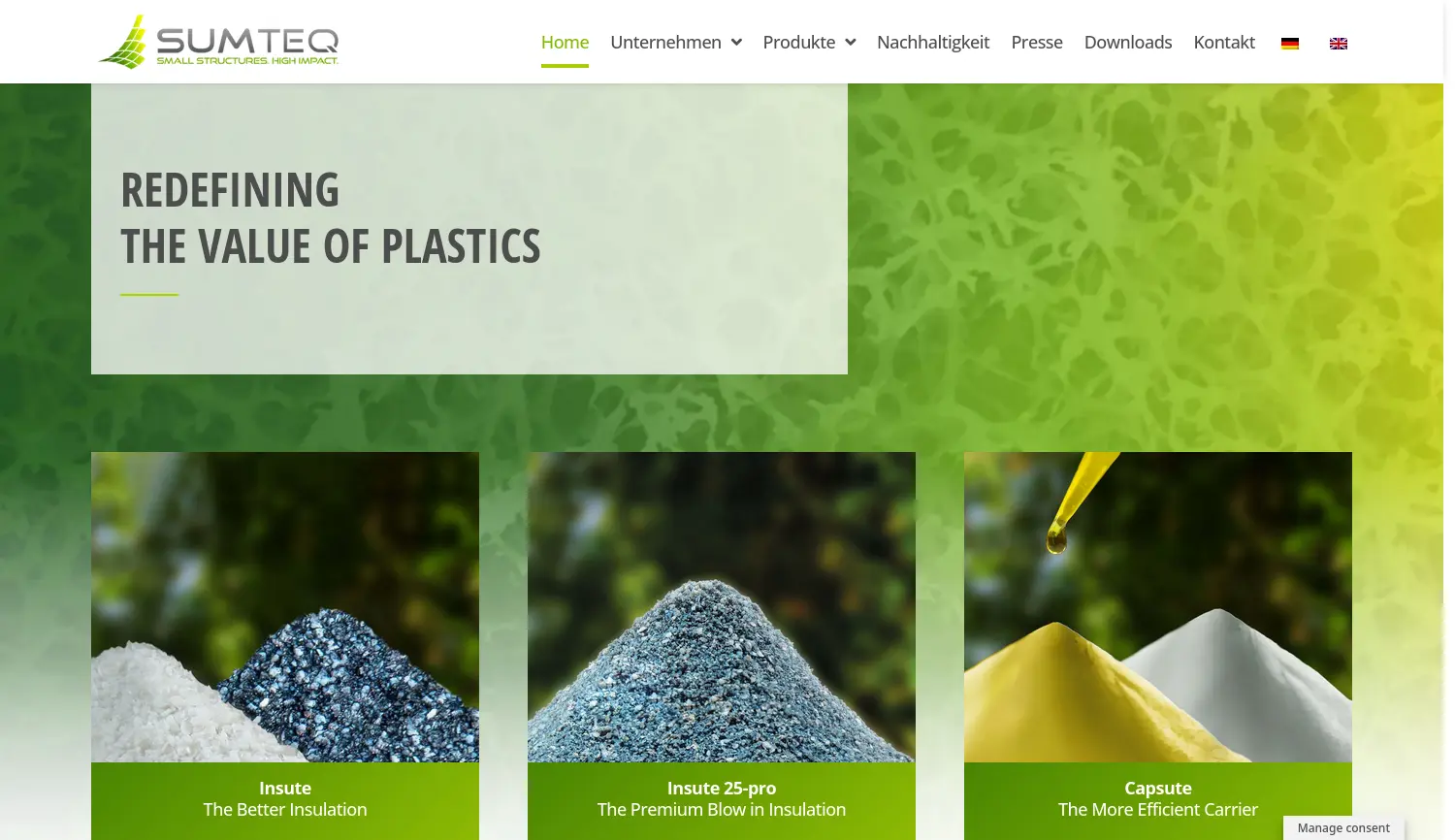 Website-Screenshot von SUMTEQ