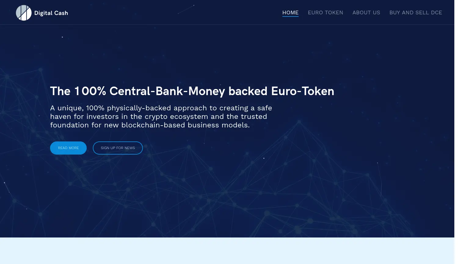 Website-Screenshot von Digital Cash