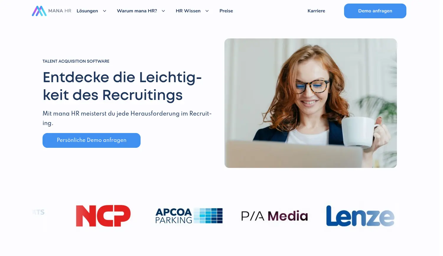 Website-Screenshot von mana
