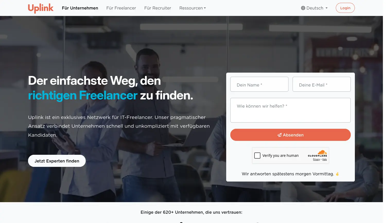 Website-Screenshot von Uplink