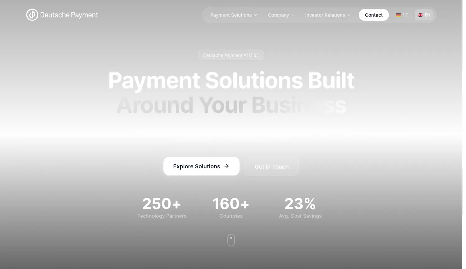 Website-Screenshot von Deutsche Payment