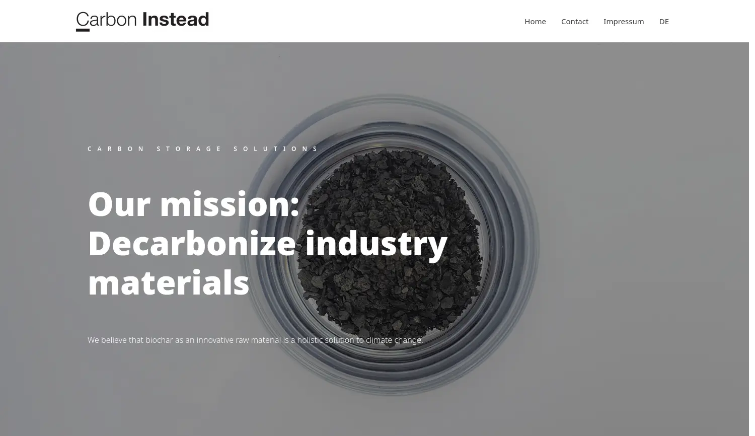 Website-Screenshot von Carbon Instead
