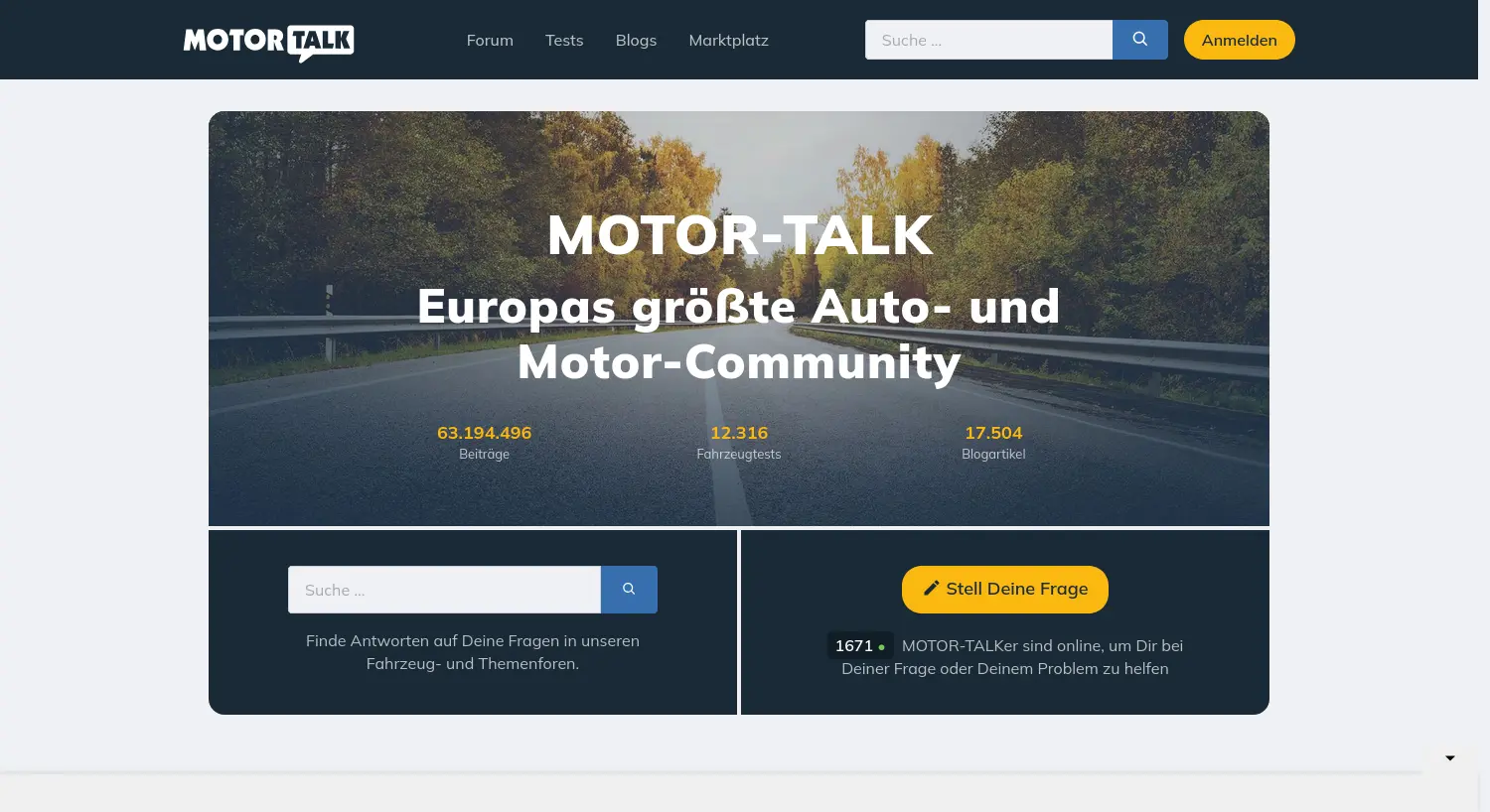 Website-Screenshot von Motor-Talk