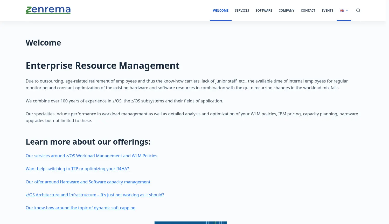 Website-Screenshot von zenrema