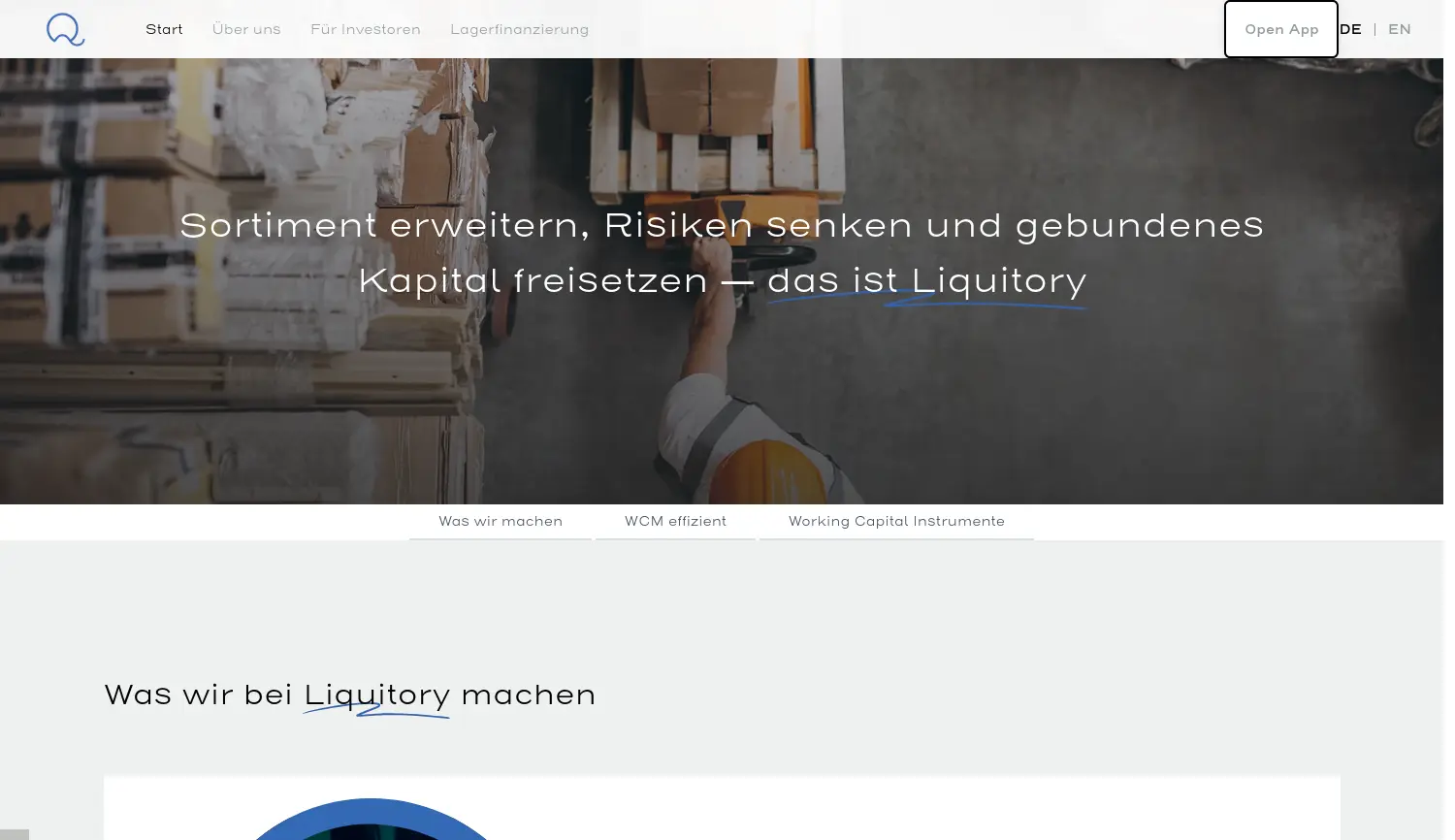 Website-Screenshot von Liquitory