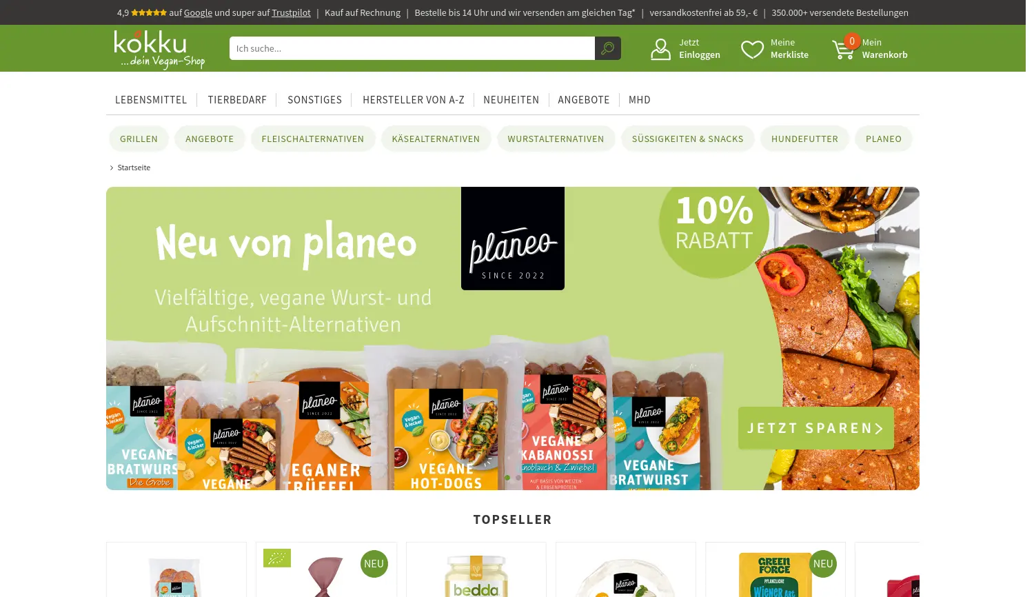 Website-Screenshot von kokku