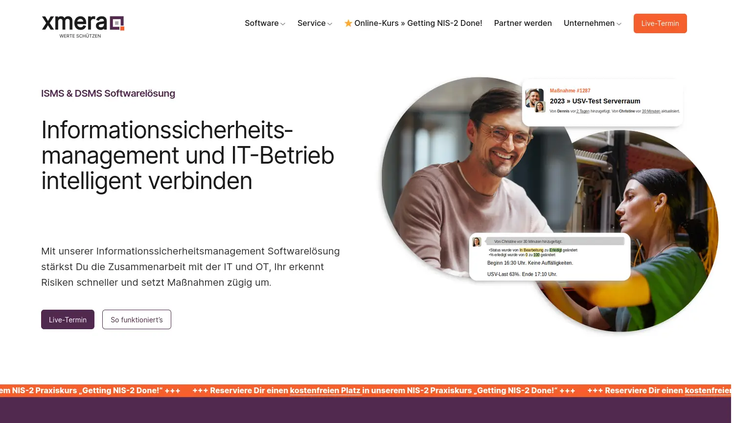 Website-Screenshot von xmera Solutions