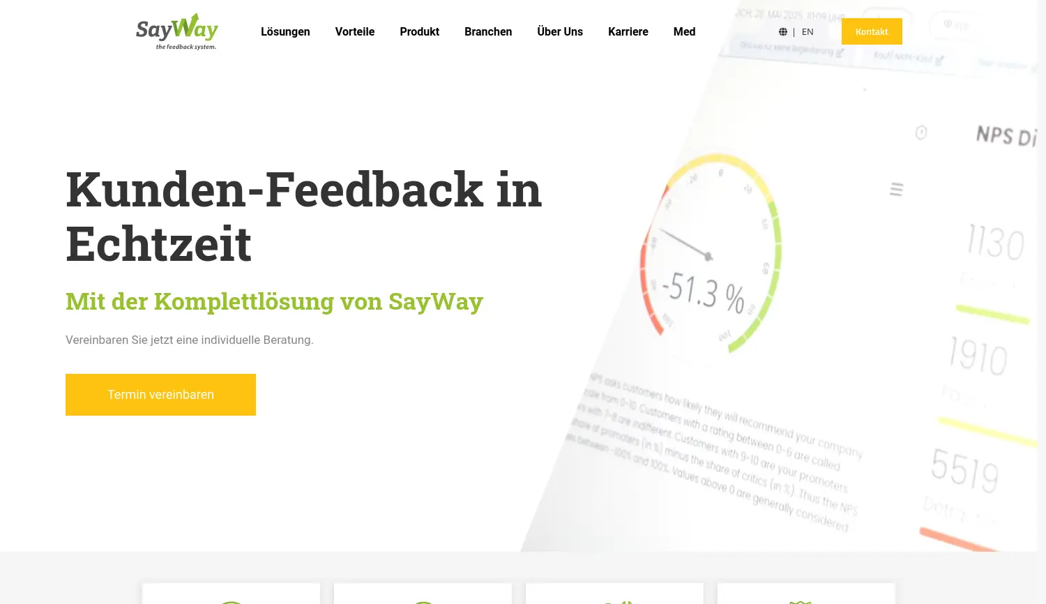 Website-Screenshot von SayWay