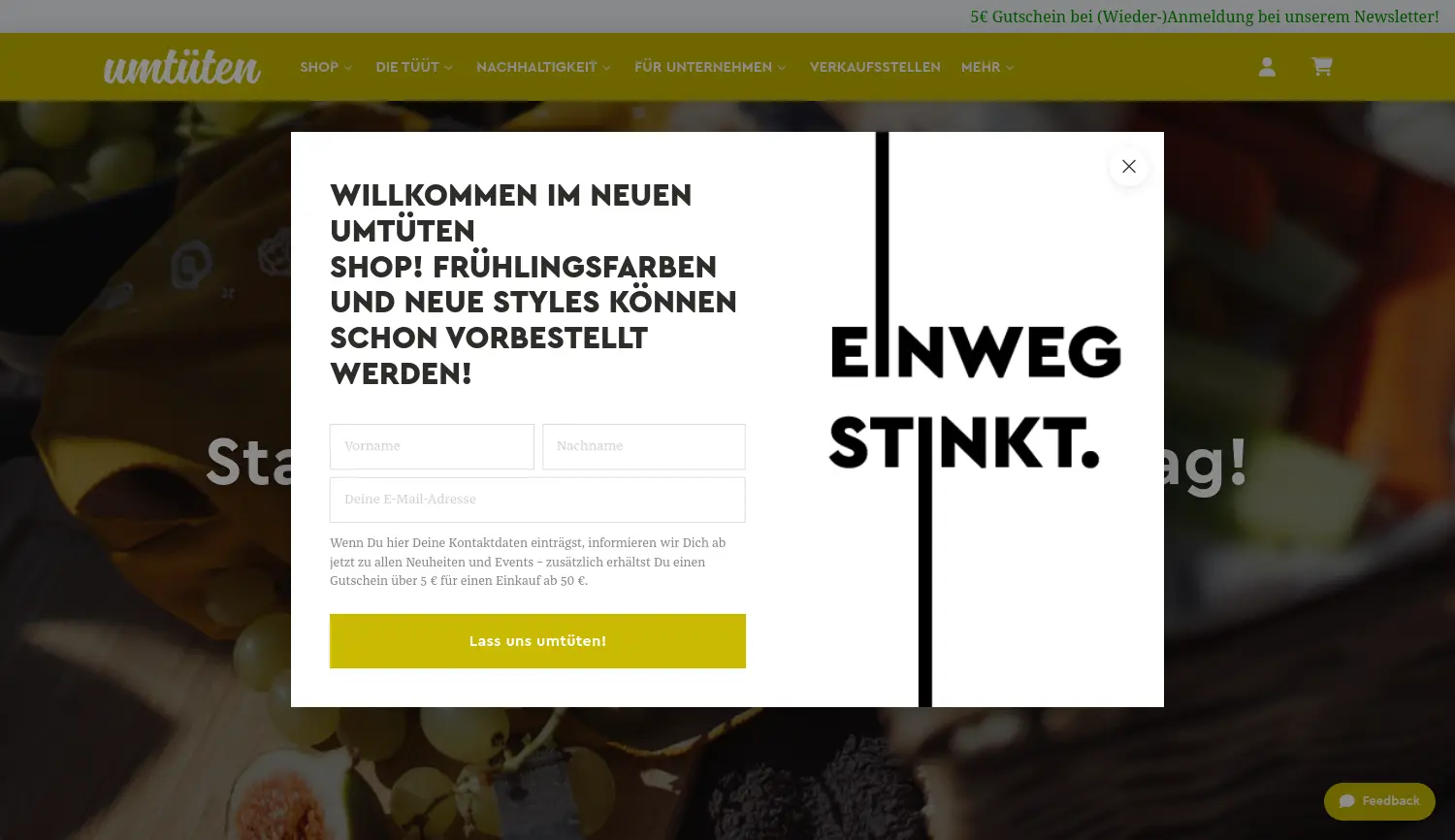 Website-Screenshot von umtüten
