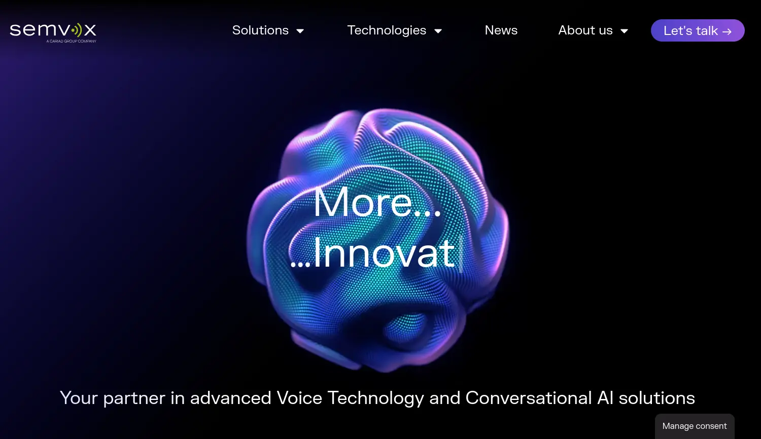 Website-Screenshot von paragon semvox