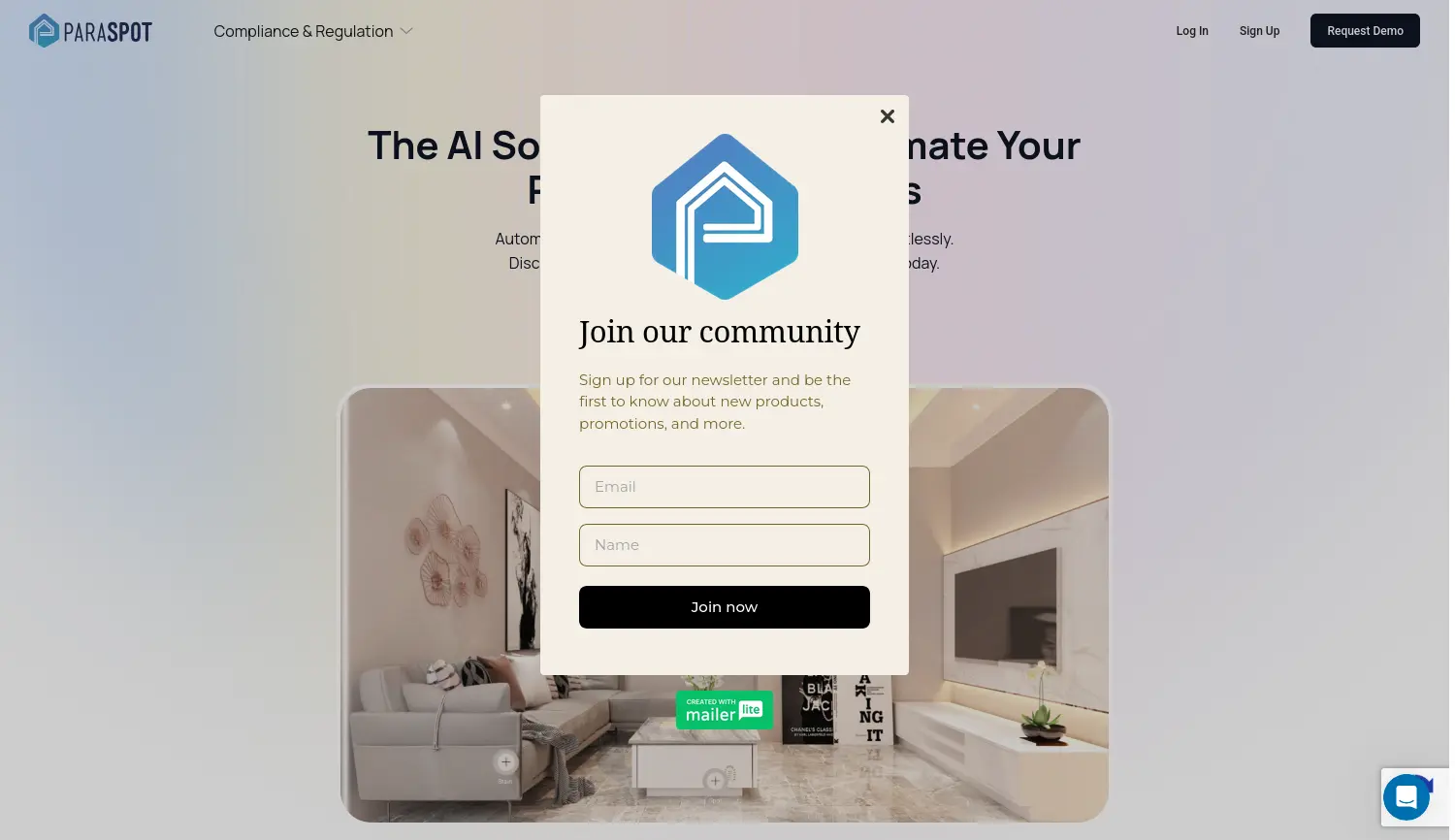 Website-Screenshot von Paraspot