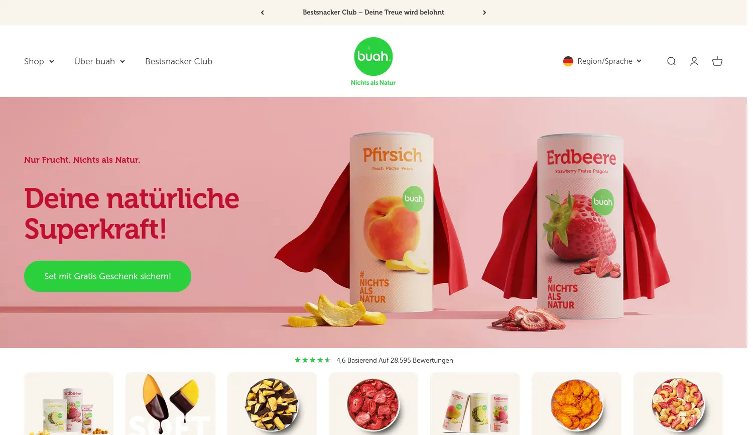 Website-Screenshot von Buah