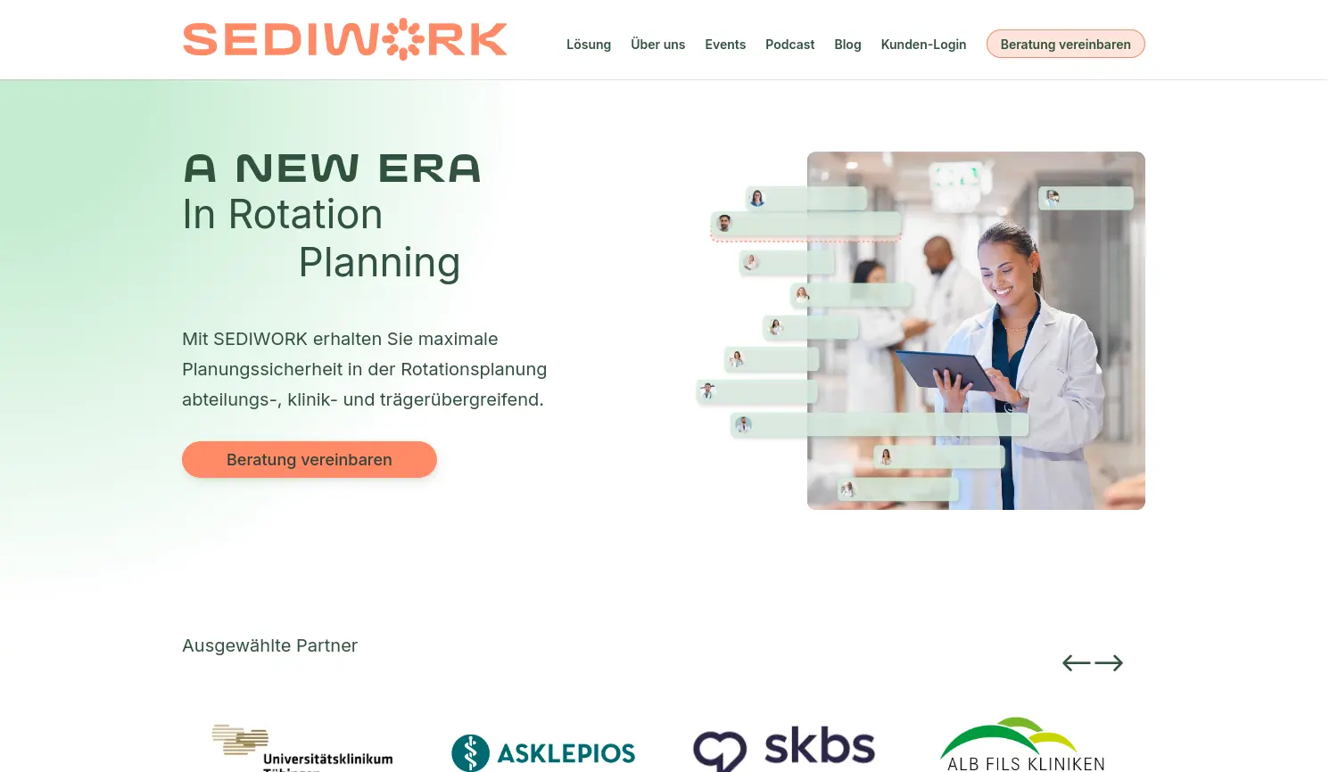 Website-Screenshot von SEDIWORK