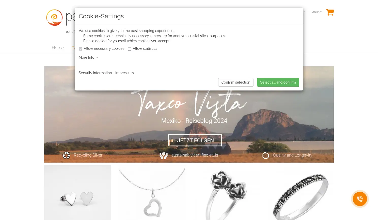 Website-Screenshot von pakilia