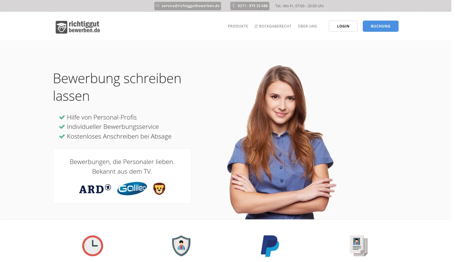 Website-Screenshot von richtiggutbewerben