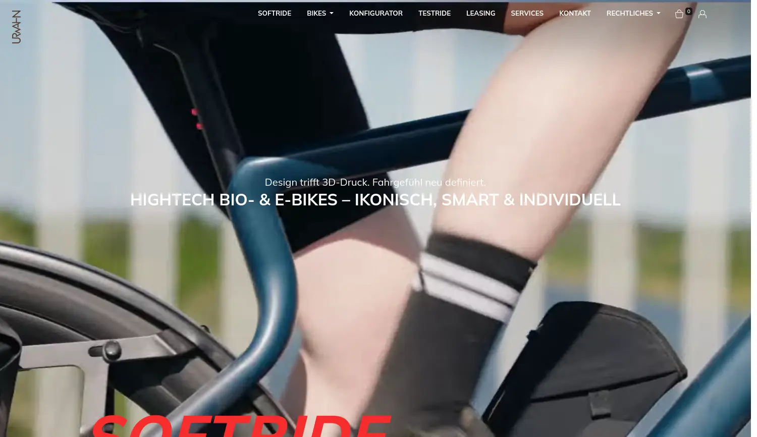 Website-Screenshot von Urwahn Bikes