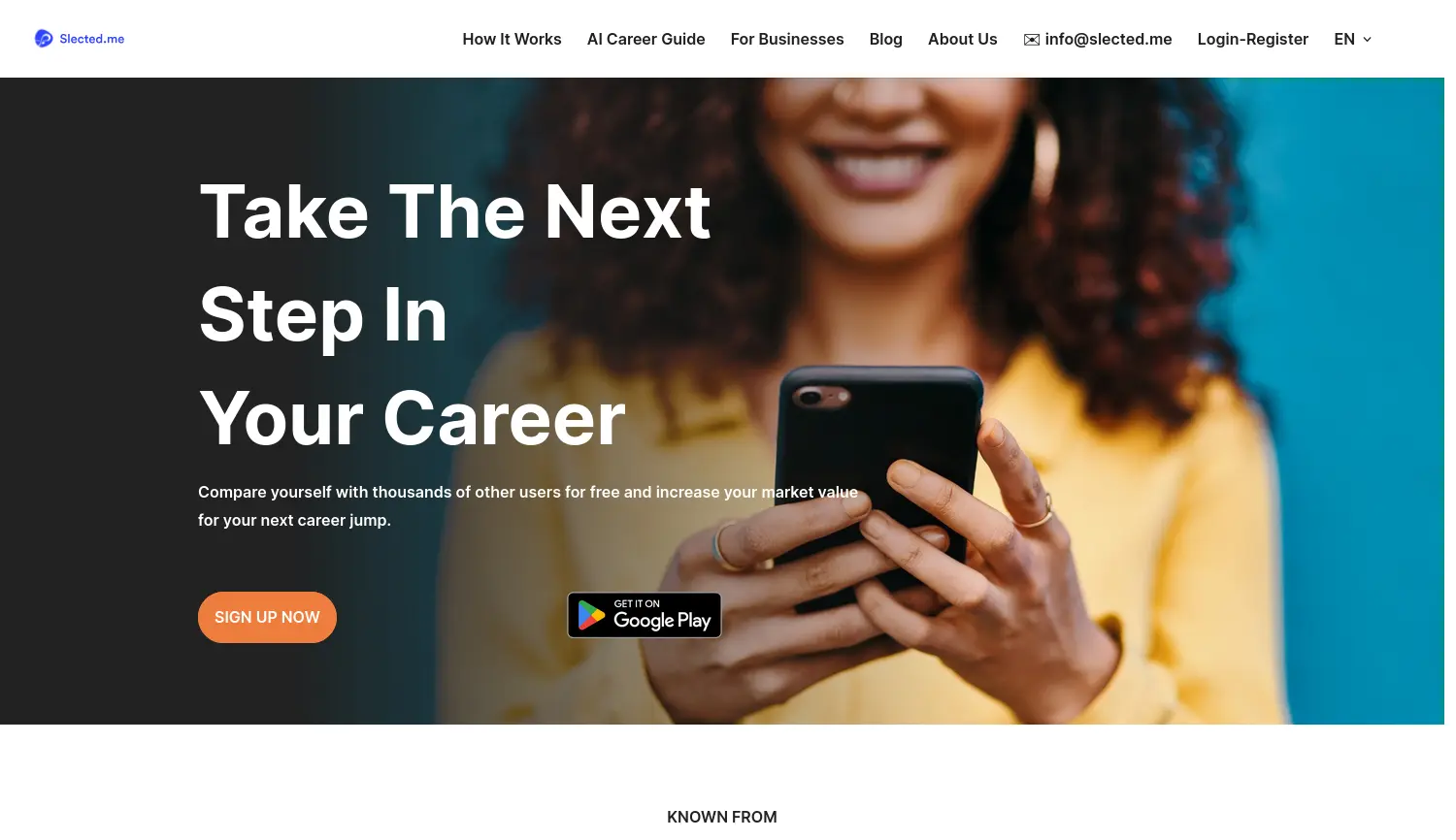 Website-Screenshot von Slected.me
