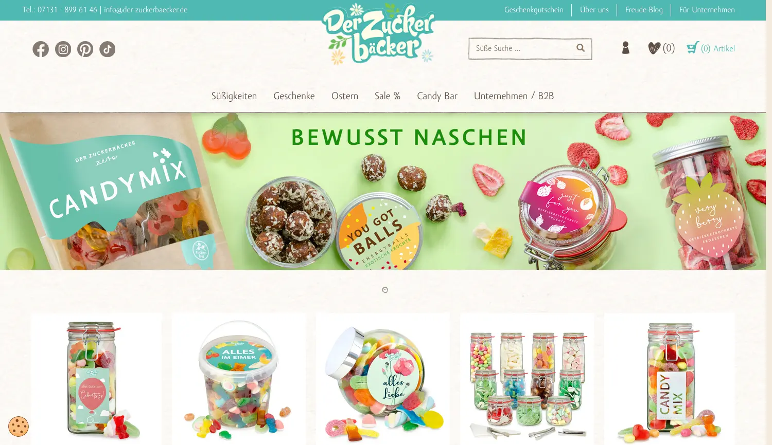 Website-Screenshot von Der Zuckerbäcker