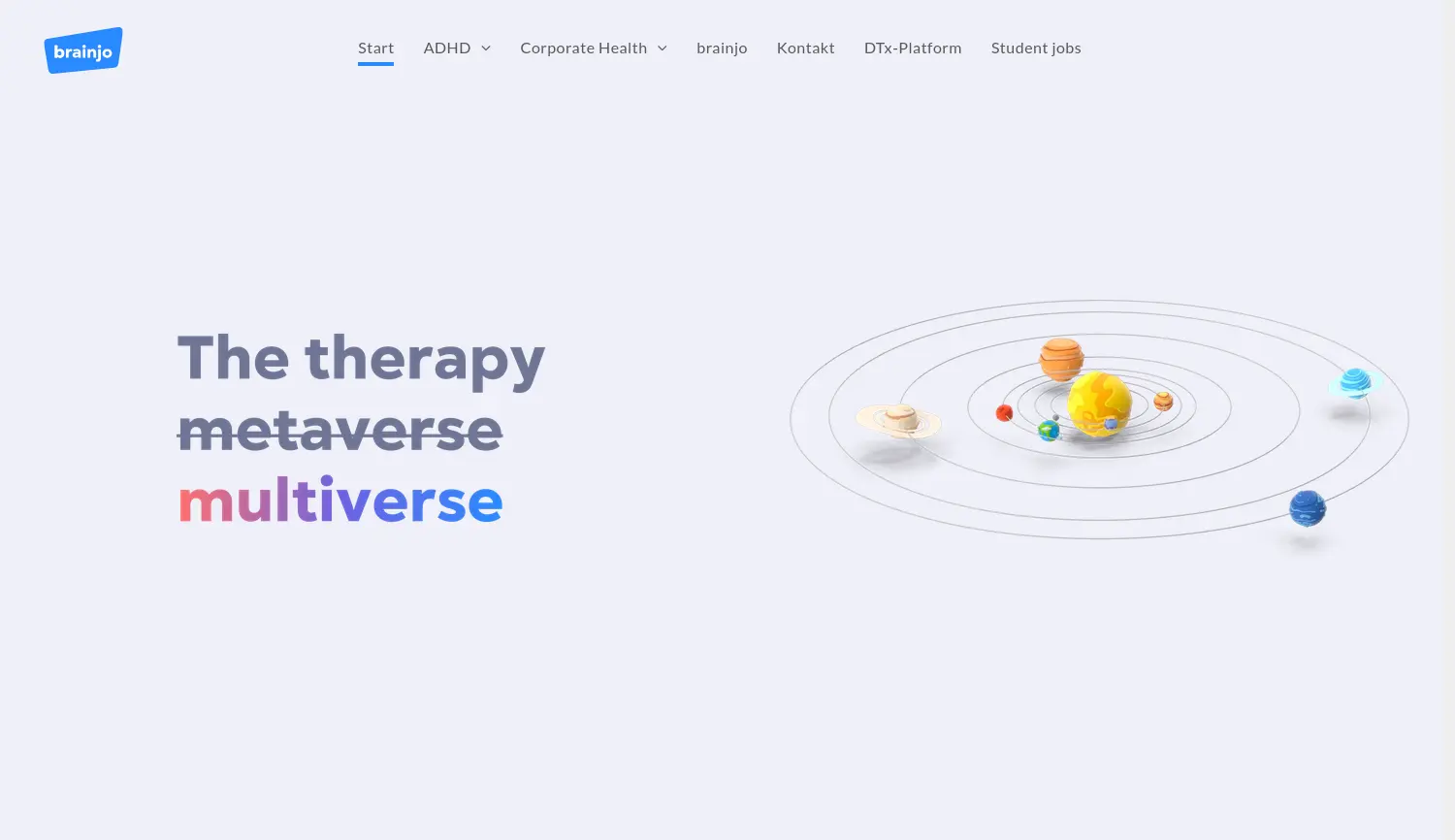 Website-Screenshot von brainjo