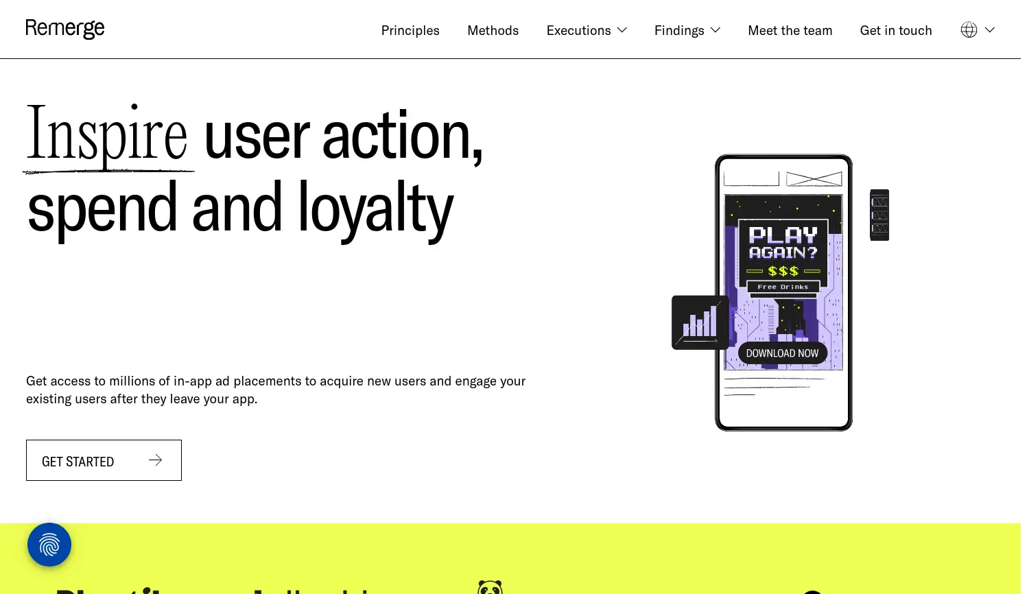 Website-Screenshot von remerge