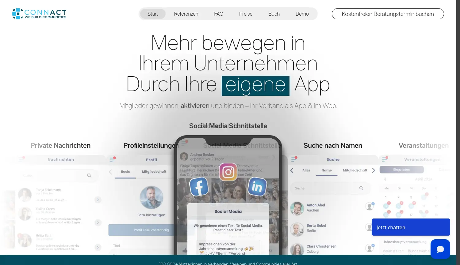 Website-Screenshot von Connact