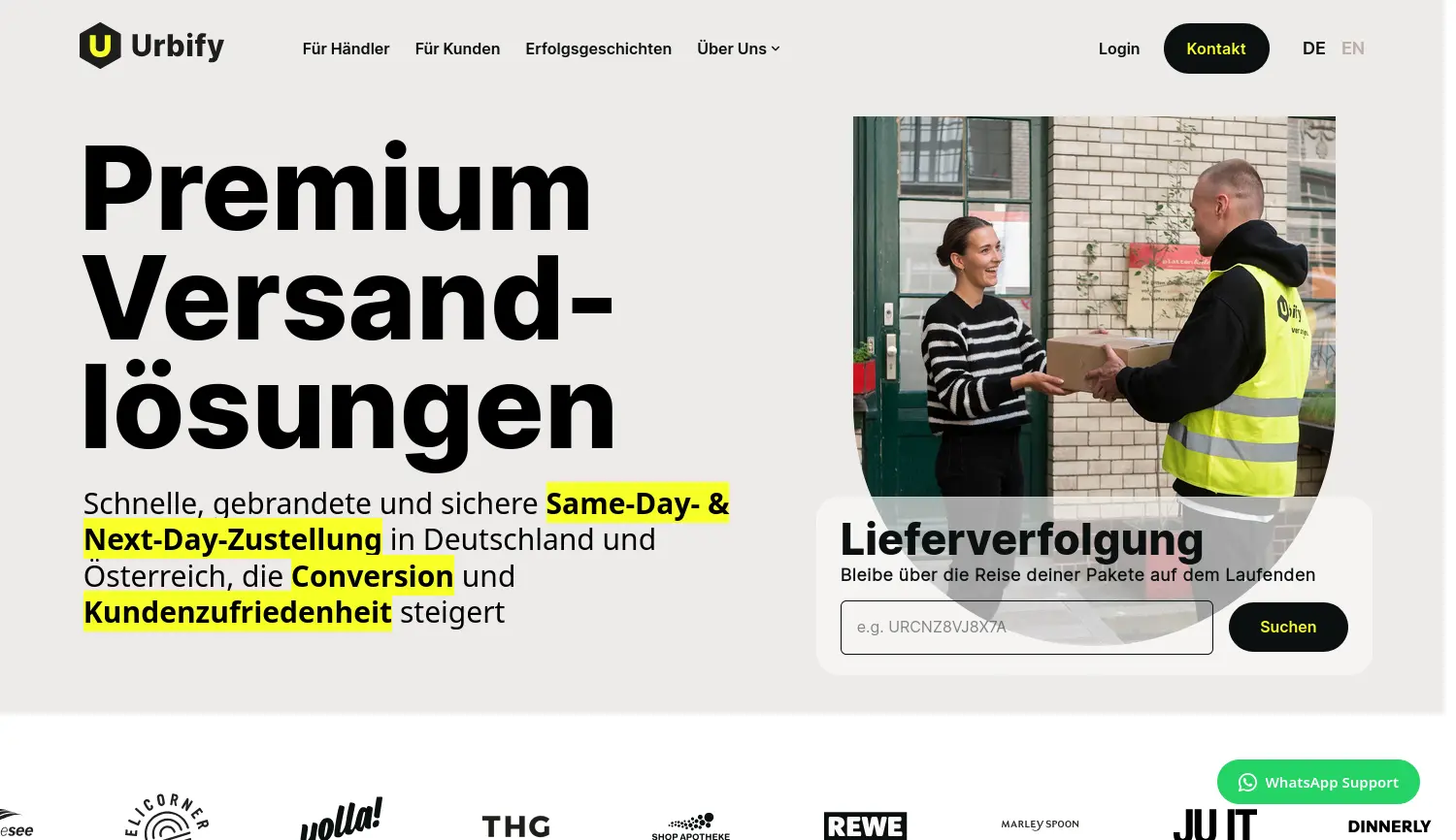 Website-Screenshot von Urbify