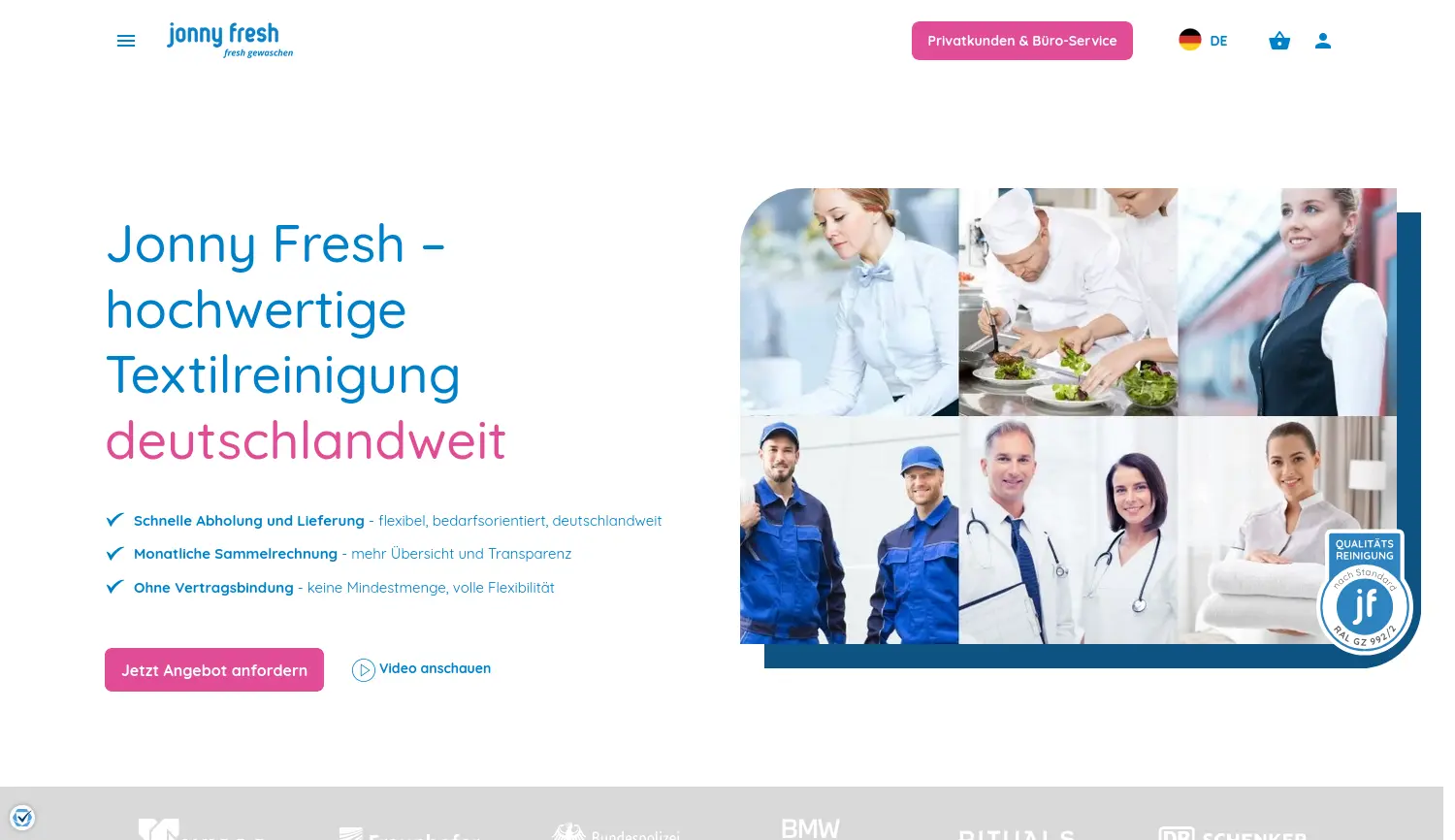 Website-Screenshot von Jonny Fresh