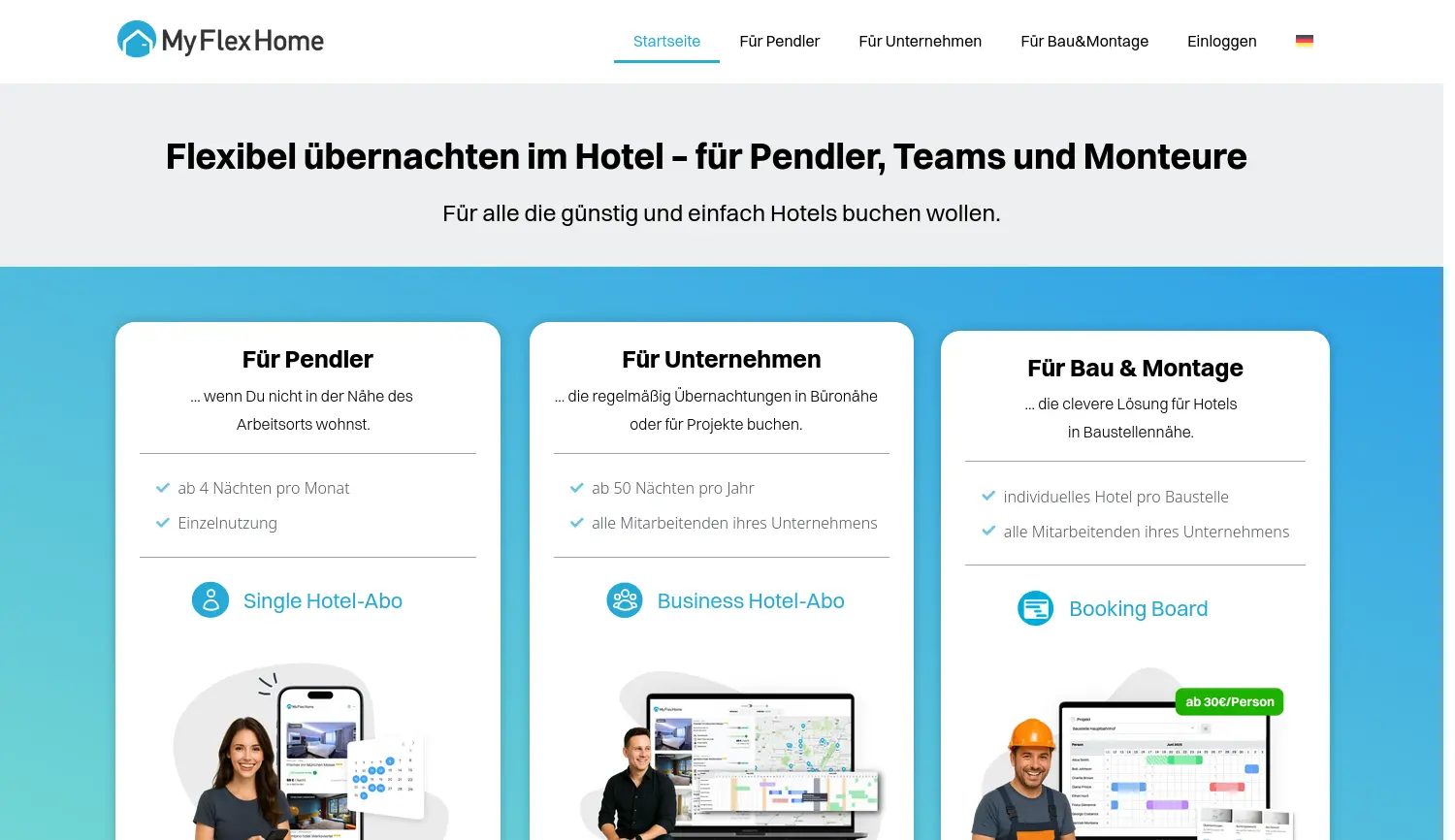 Website-Screenshot von MyFlexHome GmbH