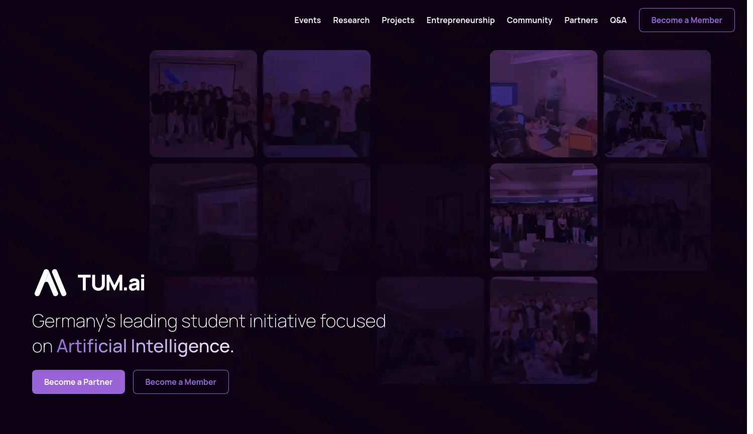 Website-Screenshot von TUM.ai