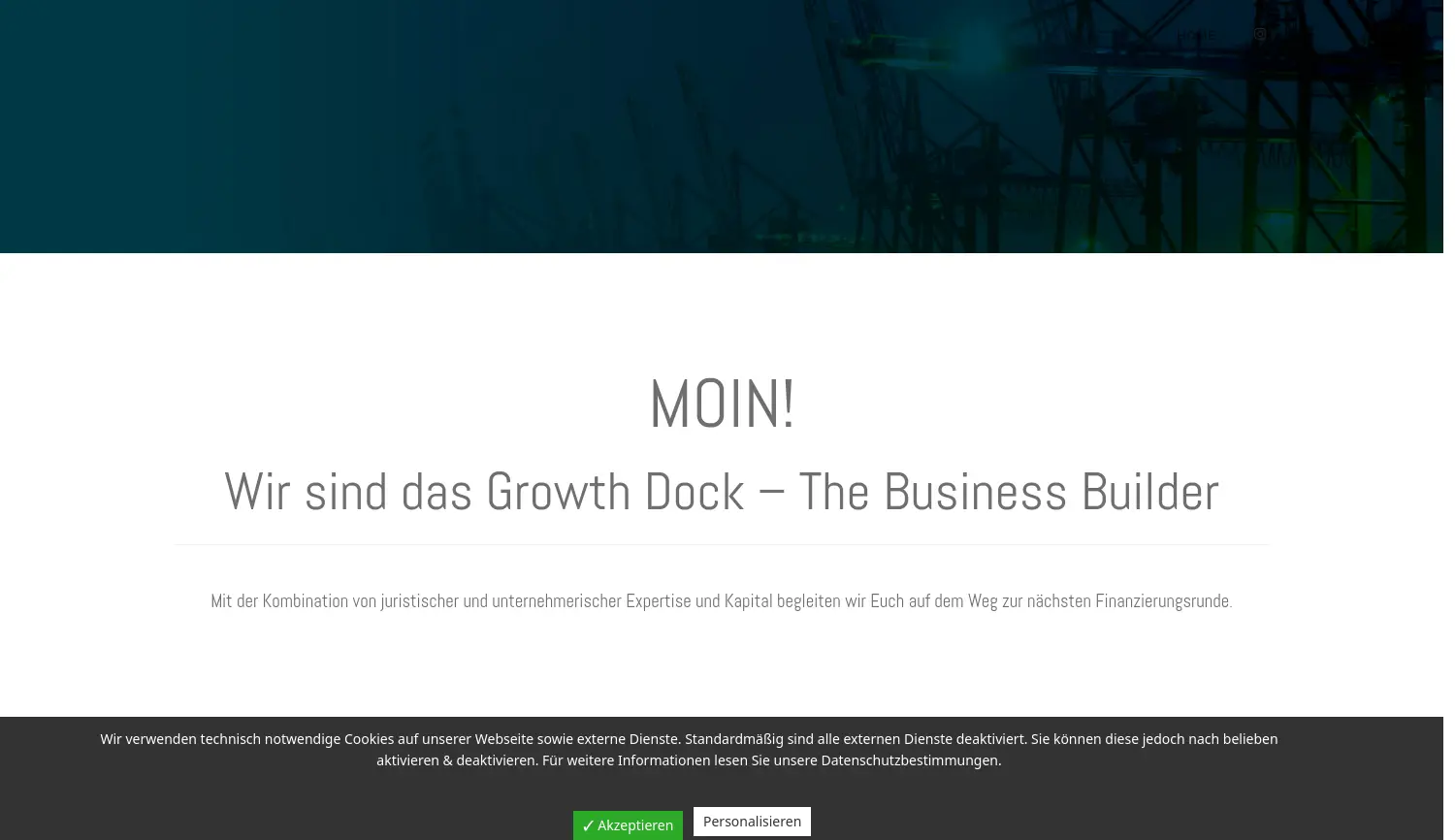 Website-Screenshot von Growth Dock Business Builder