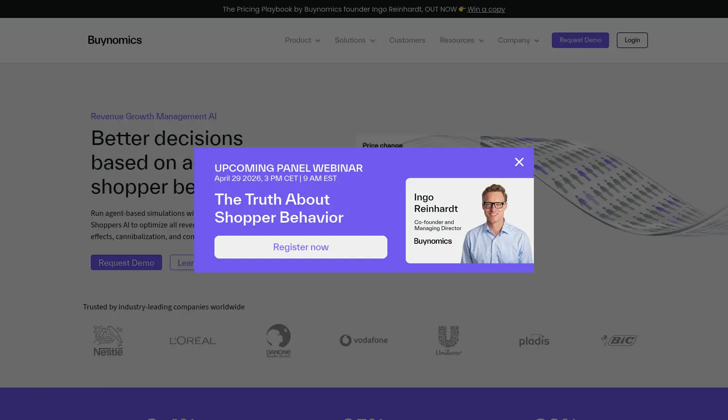 Website-Screenshot von Buynomics