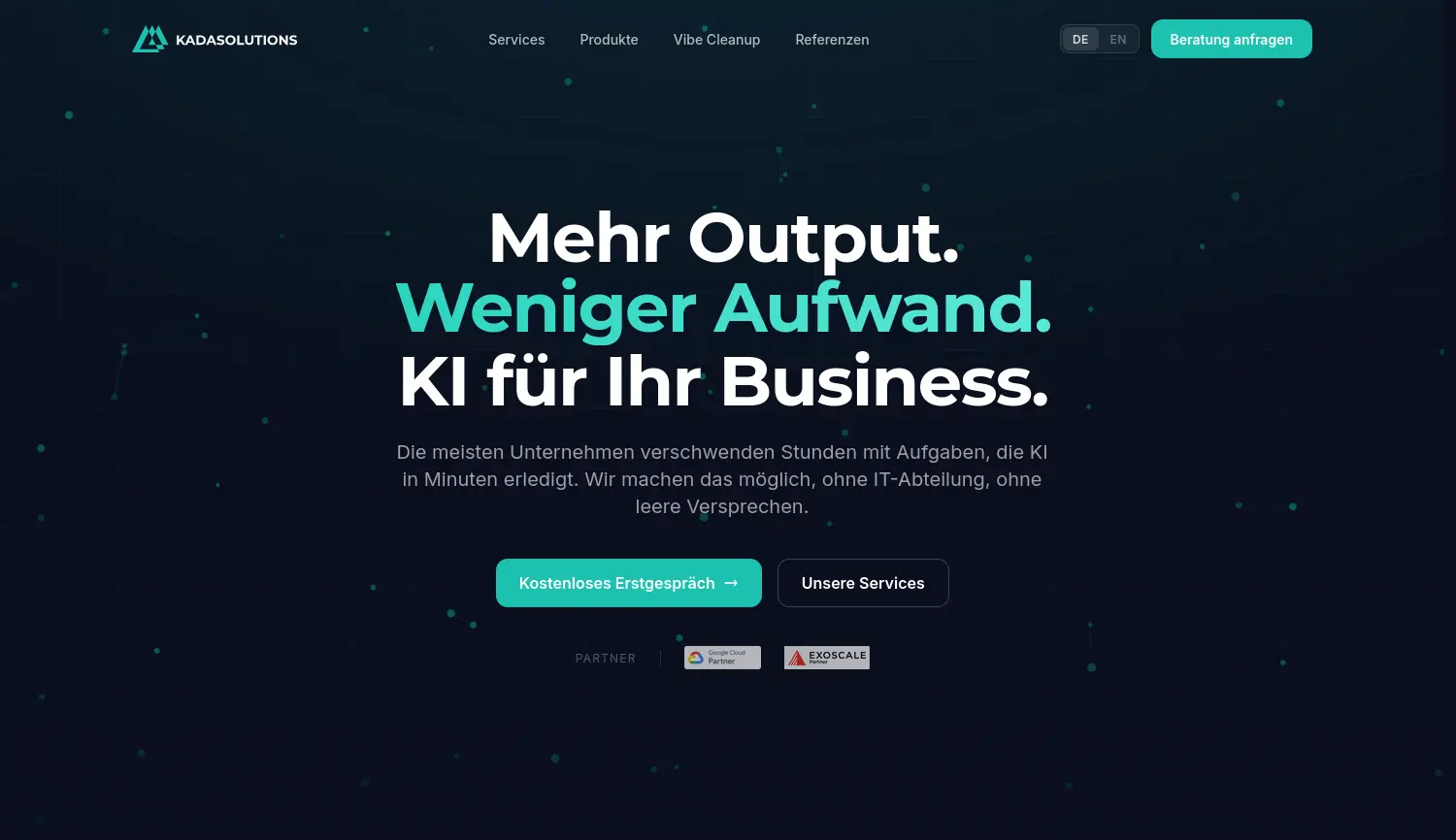 Website-Screenshot von kadasolutions GmbH