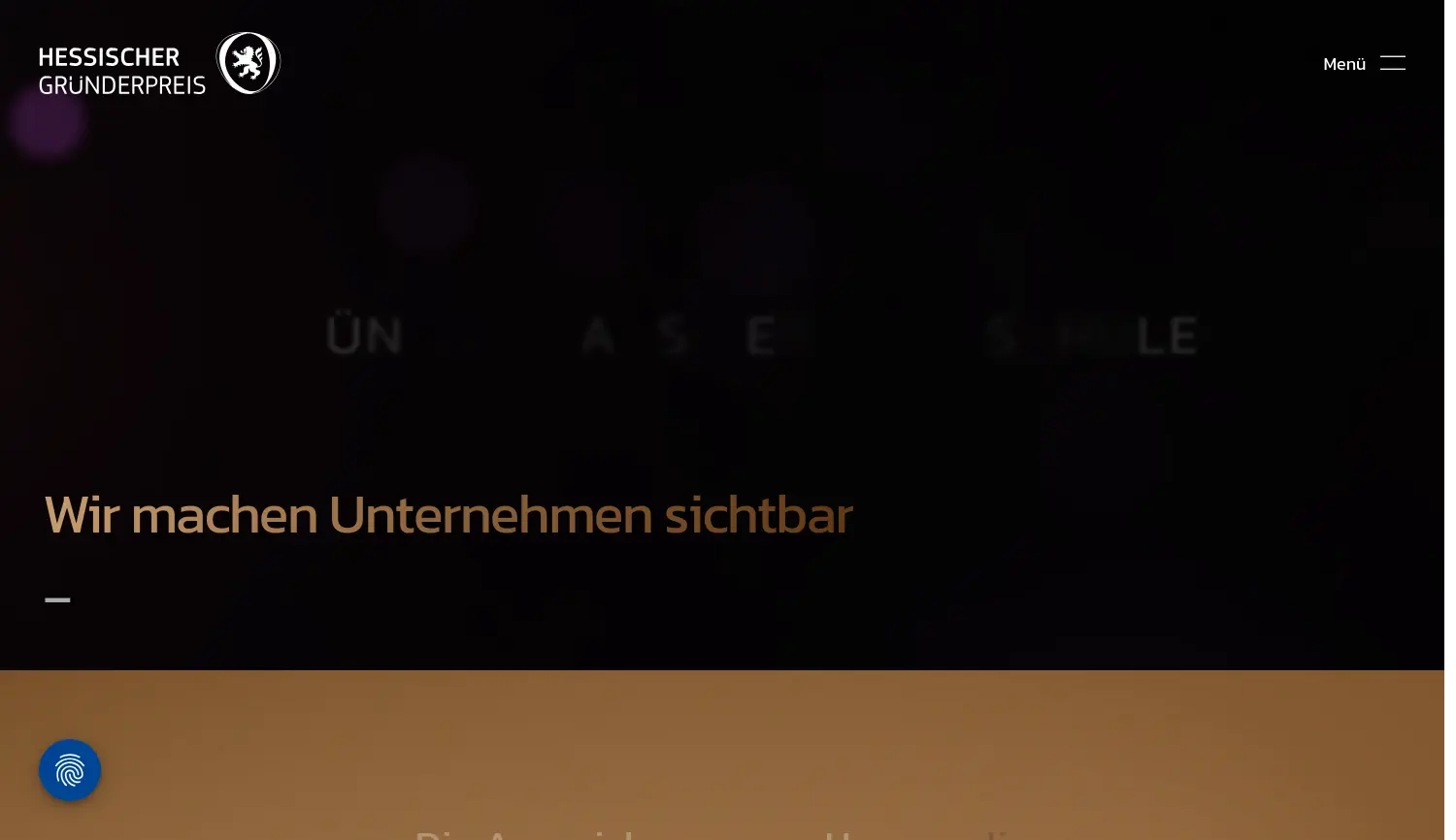 Website-Screenshot von Hessischer Gründerpreis – KIZ Sinnova gGmbH