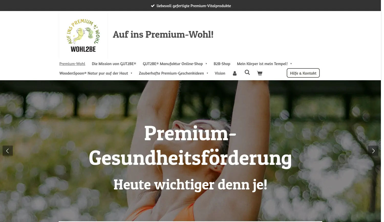 Website-Screenshot von WOHL2BE