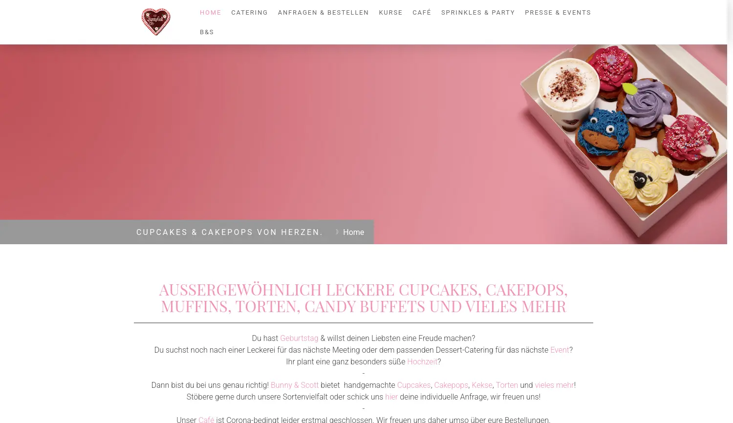 Website-Screenshot von Bunny & Scott