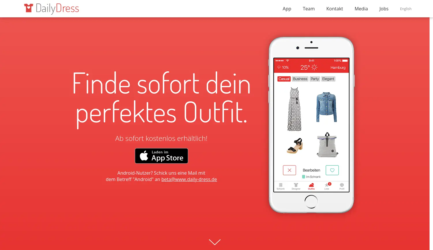 Website-Screenshot von DailyDress