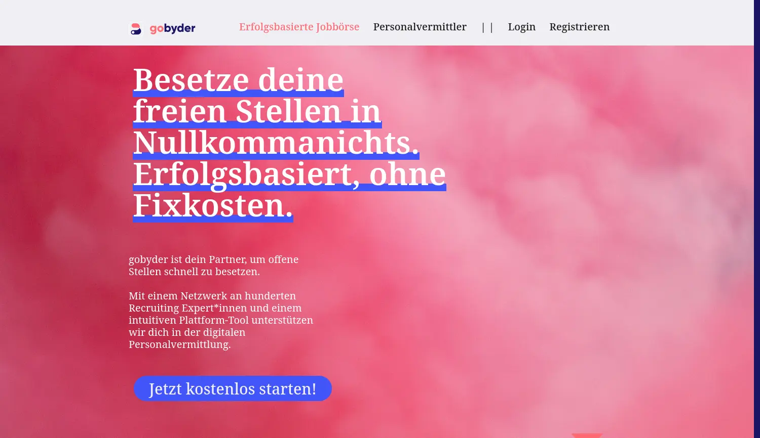 Website-Screenshot von gobyder