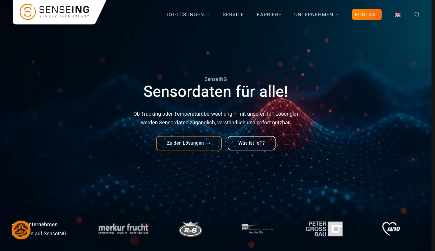 Website-Screenshot von SenseING GmbH