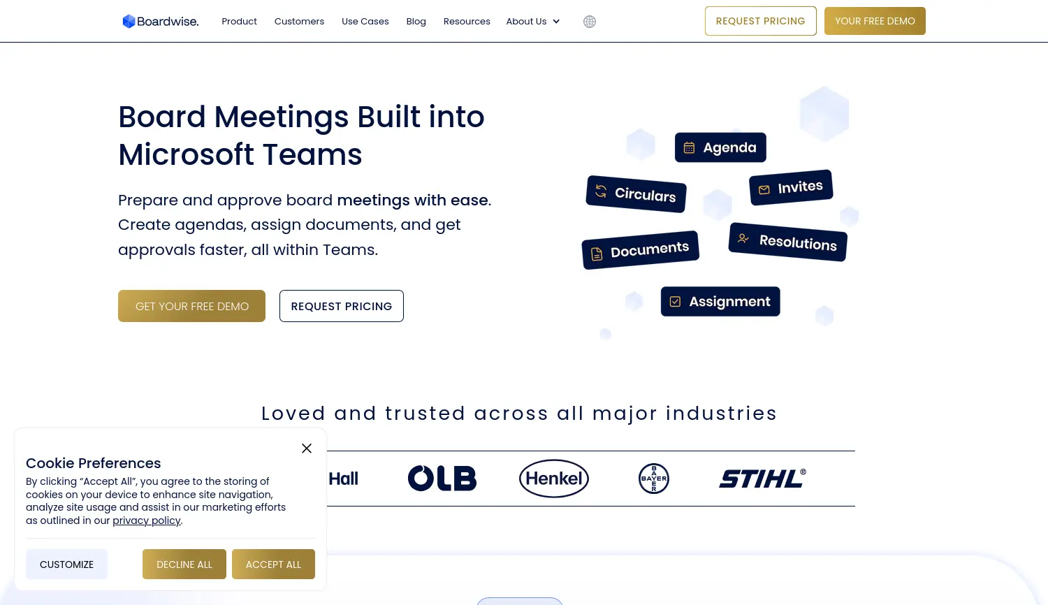 Website-Screenshot von Boardwise