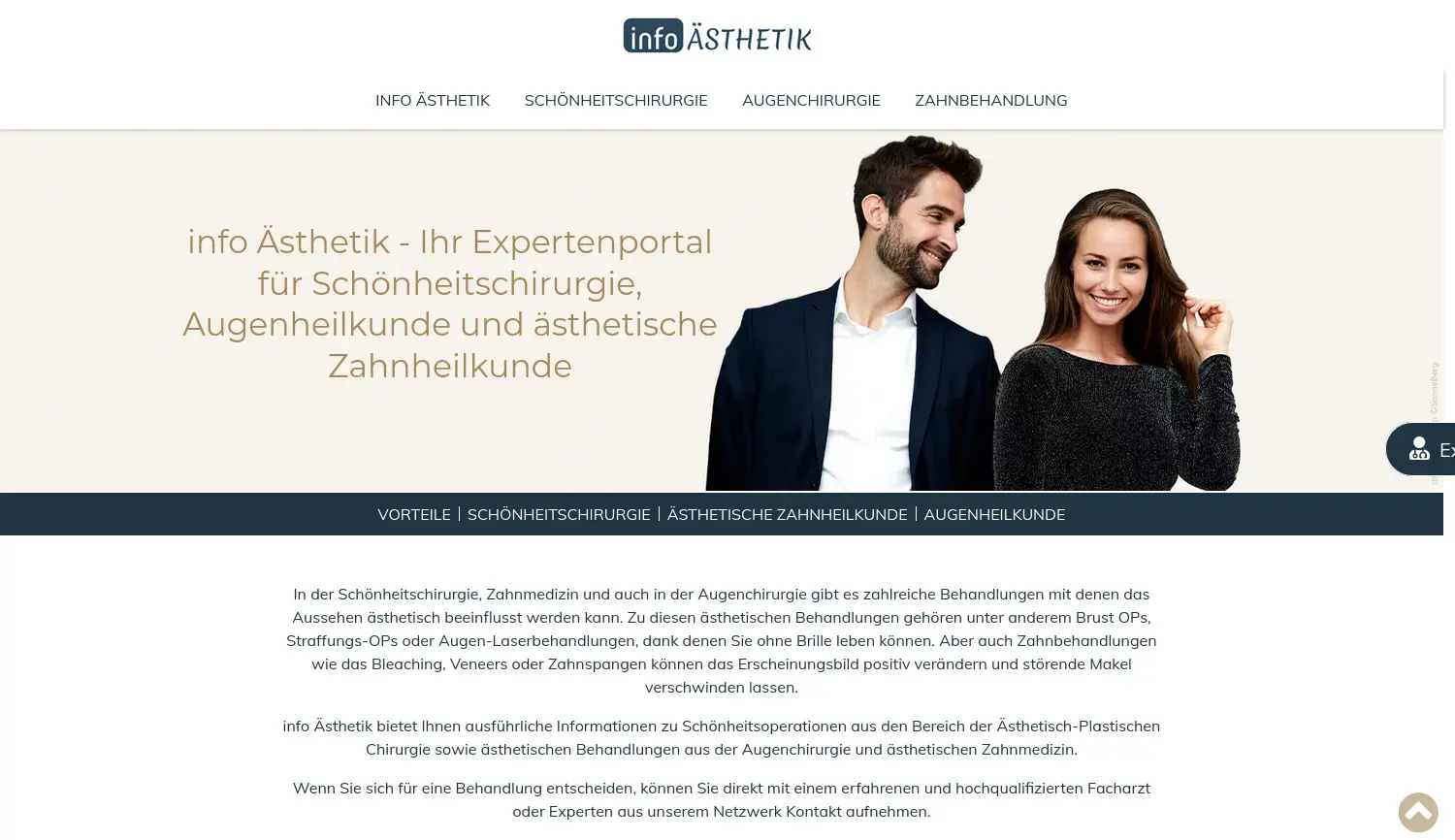 Website-Screenshot von info Ästhetik