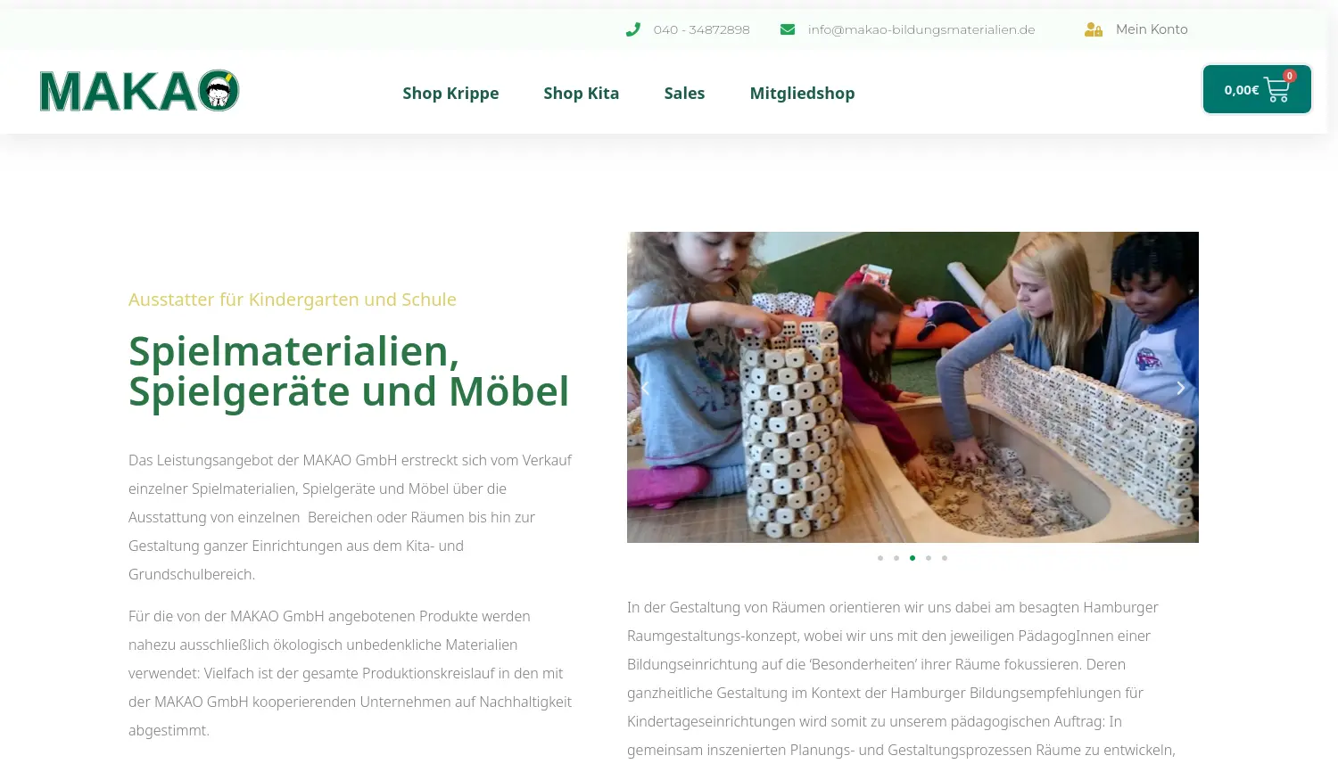 Website-Screenshot von MAKAO