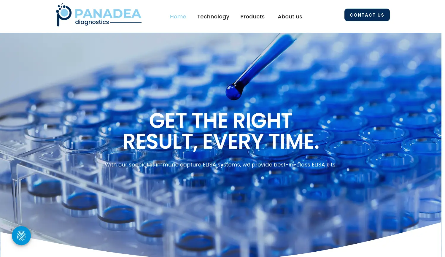 Website-Screenshot von Panadea Diagnostics