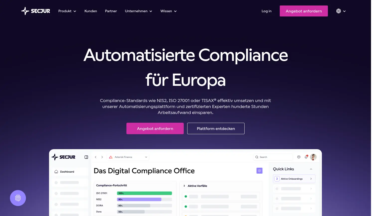 Website-Screenshot von SECJUR